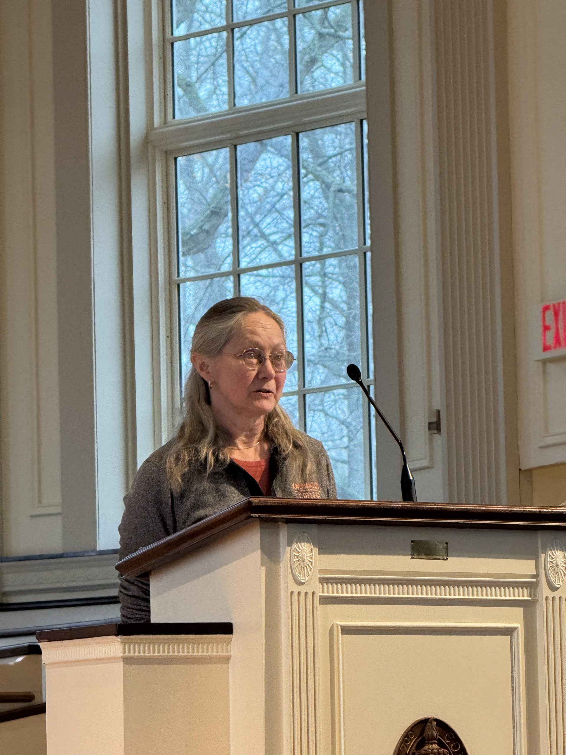 Jane Hoinville speaking at community reflection