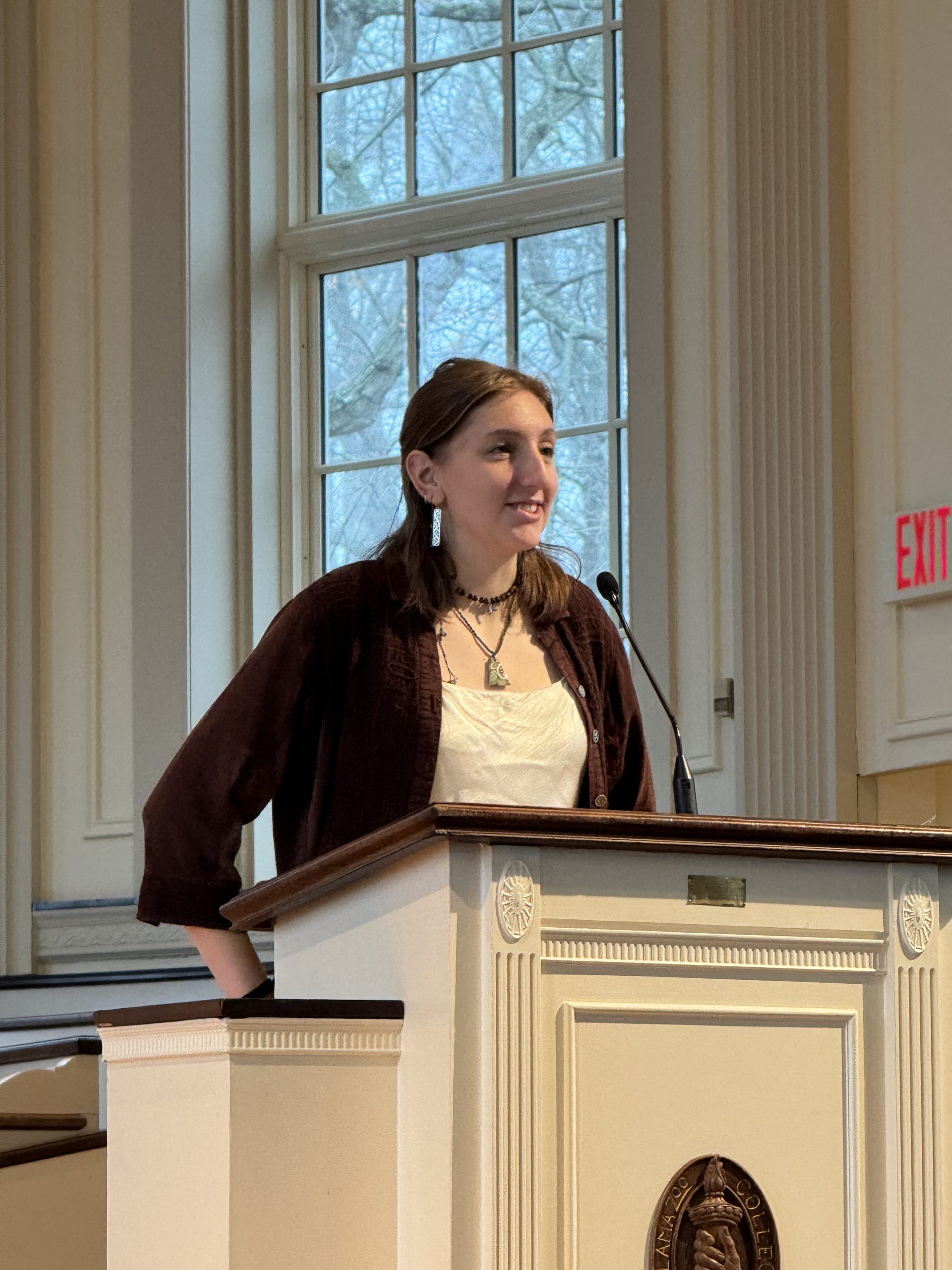Josephine Belsky speaking at community reflection