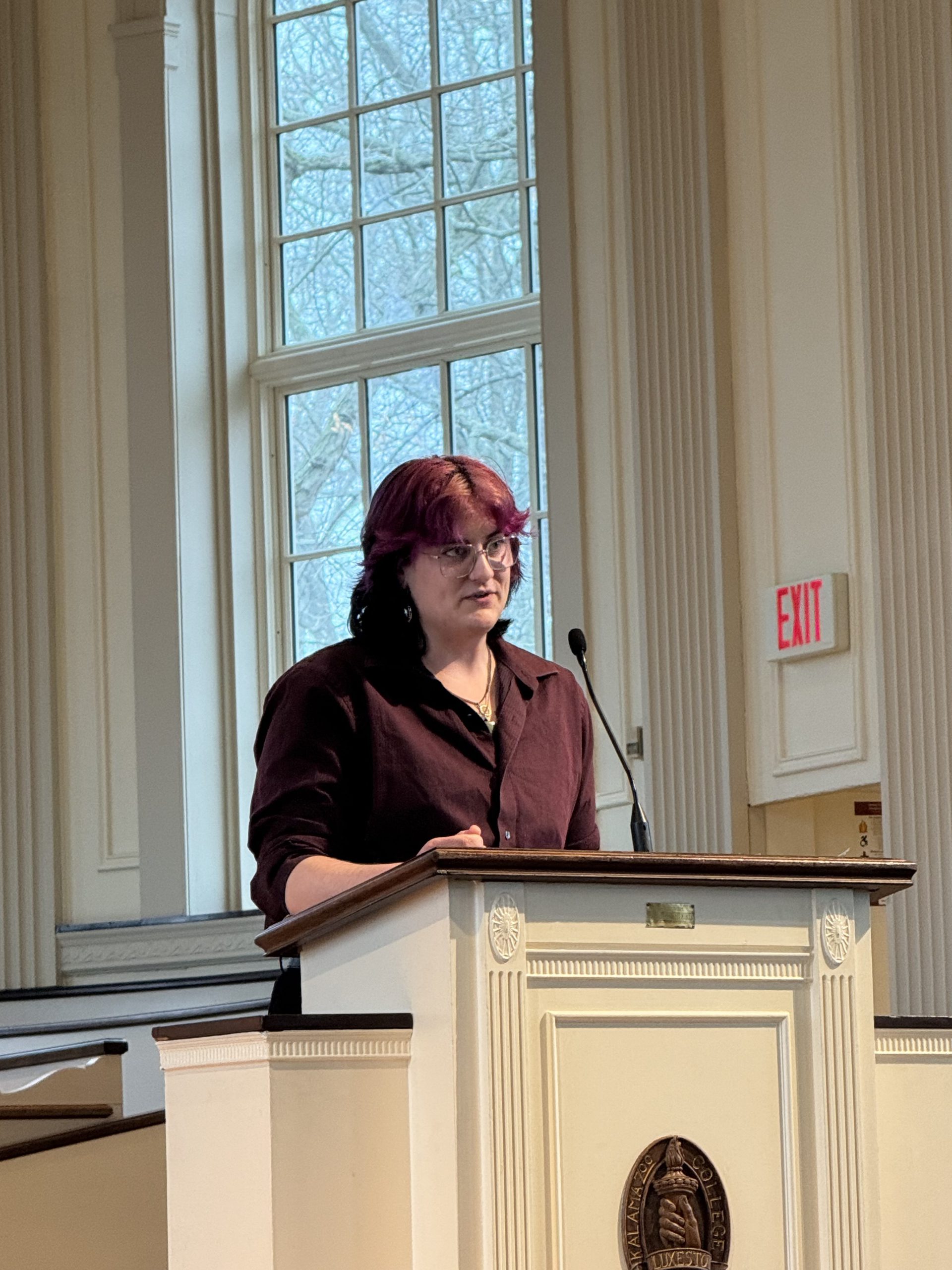 Oakley Gabriel speaking at community reflection