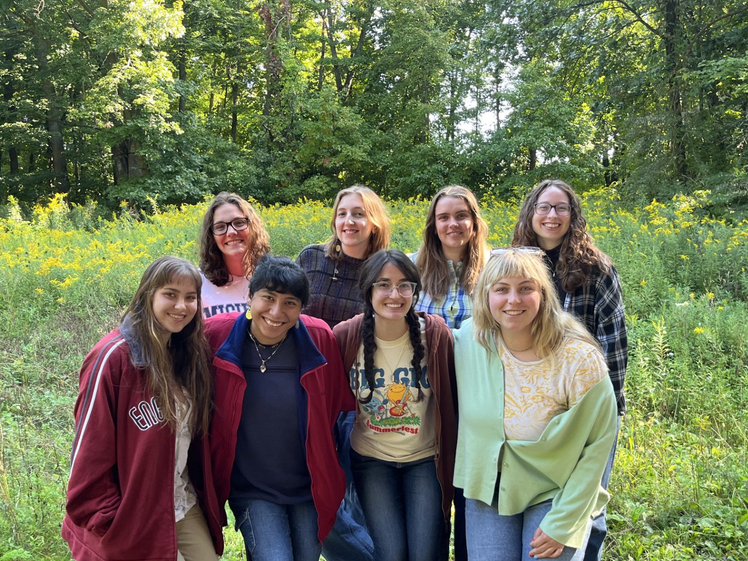 Eight ESC Students in the Arb